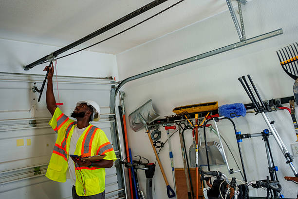 Professional Garage Door Panel Replacement technician working in Windcrest, TX